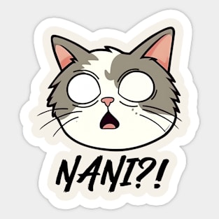 Nani?! Funny Anime Cat Sticker